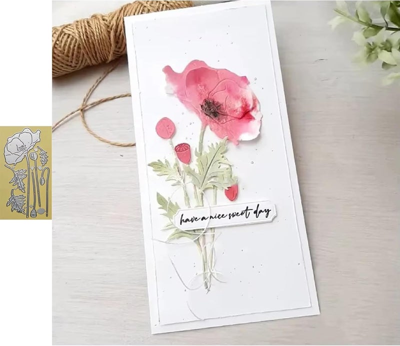 Lapoo Flowers Metal Cutting Die for Scrapbooking - Durable, Cut Stencils for DIY Scrapbook Photo Album Decorative Paper Card, Card Making Supplies, Embossing (Lotus 5.9 x 3 in) - Image 2